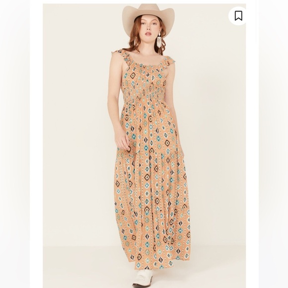 Rock & Roll Cowgirl Dresses & Skirts - ROCK & ROLL DENIM WOMEN'S SOUTHWESTERN TIERED SLEEVELESS MAXI DRESS medium